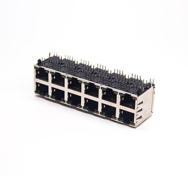 2x6rj45弯式90度插板式模块化连接器屏蔽外壳8p8c