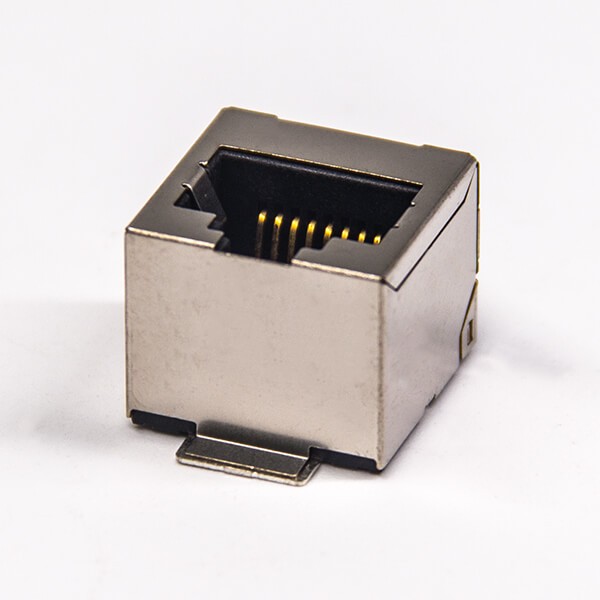 rj45网络端口180度贴板式接PCB板带屏蔽不带滤波