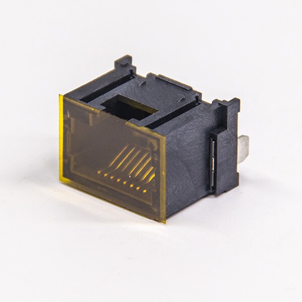 rj45插座180度网络母座全塑不带灯带盖