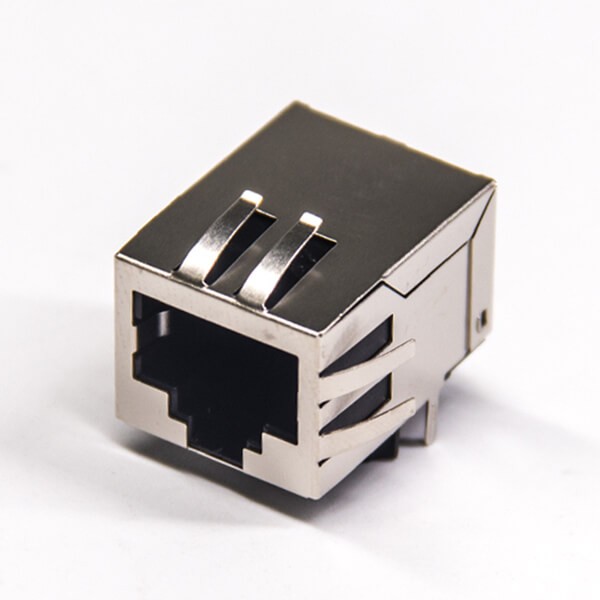带弹片rj45全包金属外壳带屏蔽弯式百兆滤波器