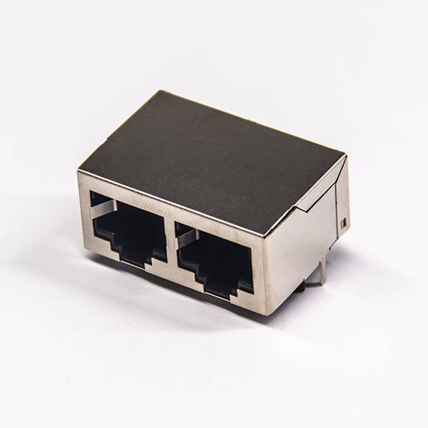 rj45千兆网口滤波器单排双端口弯式插板不带灯