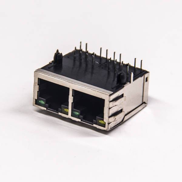 rj45网络接口带滤波器8p8c弯式插板6u"带灯带弹片