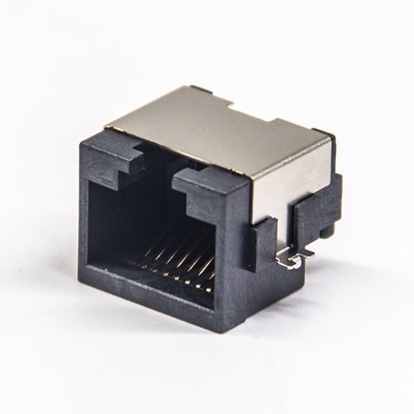 rj45屏蔽网络接口沉板式半包贴板带屏蔽模块连接器