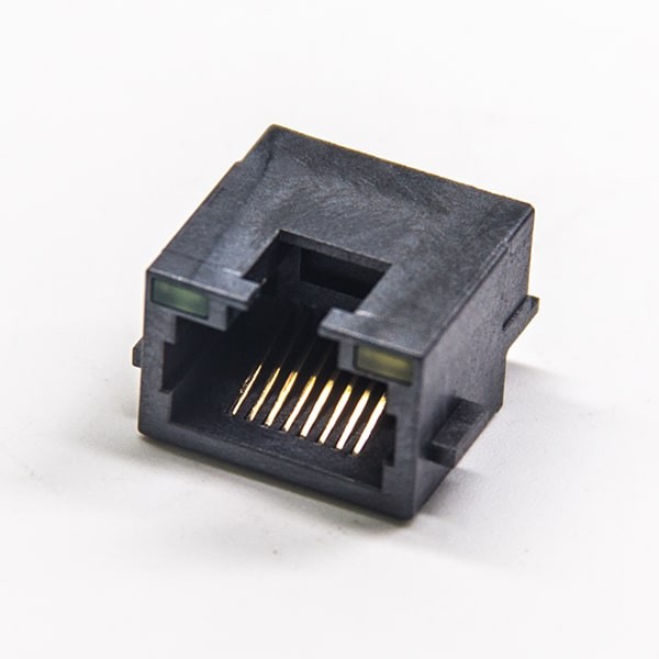 网口插座rj458p8c全塑沉板式带屏蔽带灯不带滤波器