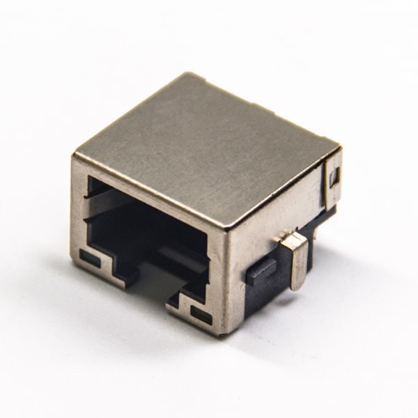 网络rj45模块沉板带壳带灯全包屏蔽插PCB板插座