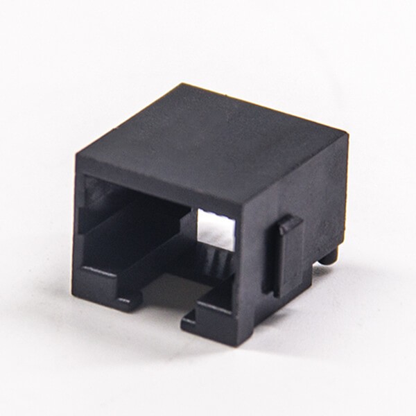 RJ45沉板式180º黑色塑料外壳不带灯不带弹片网络连接器