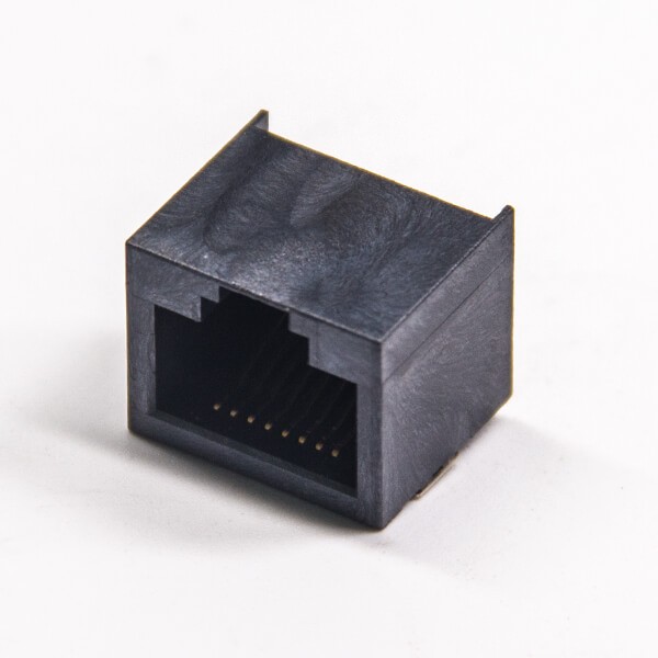 单层塑料RJ45接口8p8c沉板式黑色不带屏蔽模块化连接器