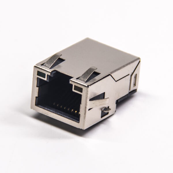 rj45SMT带灯带弹片沉板式rj45网络接口插板
