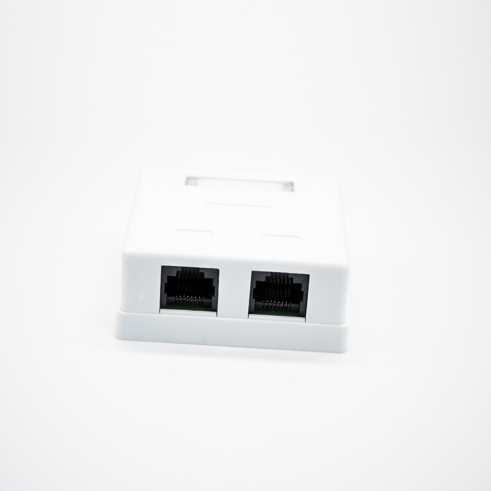 RJ45插座双口8P8C非屏蔽PCB板安装CAT6桌面网络接口