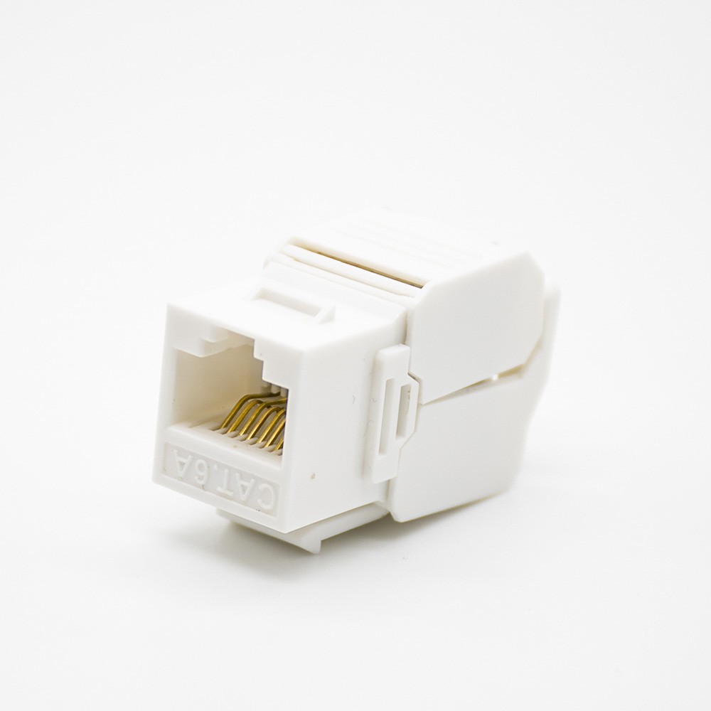 RJ45信息插座不带屏蔽8P8C直式面板安装CAT6A网络接口模块