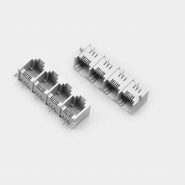 RJ11电话插座专业供应全塑4联体母座6P2C插座1*4