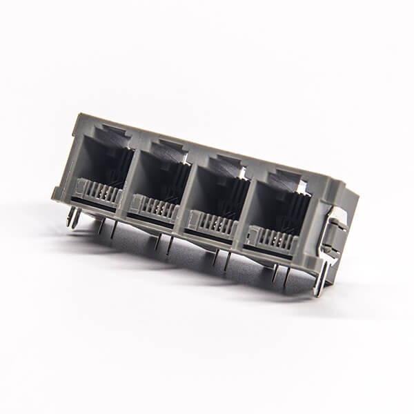 rj11连接器1x4单排6P2C弯式插PCB板非屏蔽
