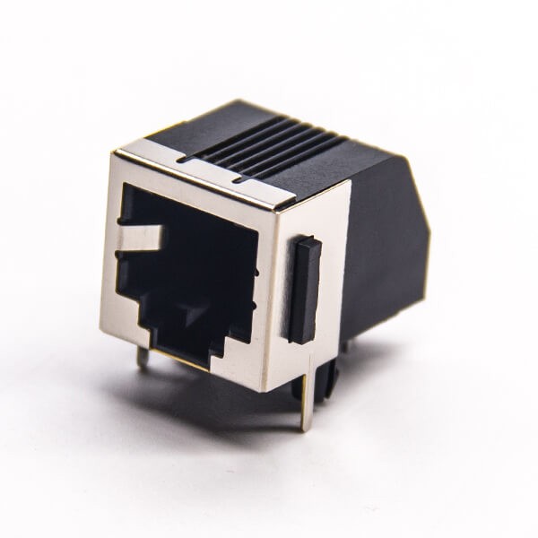 屏蔽rj11信息模块连接器6p6c弯式母座插PCB板