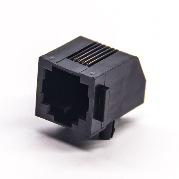 rj114p4c插座弯式插PCB板不带屏蔽全塑