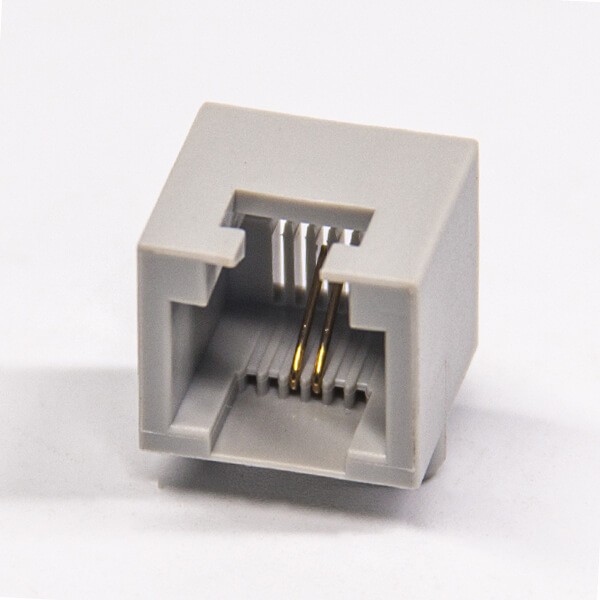 rj11连接器6p2c弯式全塑插pcb板网络模块化连接器