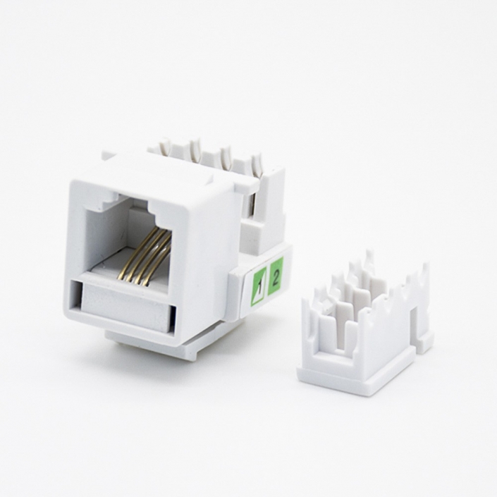 RJ11模块单端口4芯CAT3电话模块PCB板安装非屏蔽网络连接器