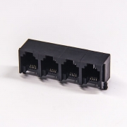 rj126p4c以太网连接器穿孔式弯角单层联体全塑插座