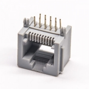 rj50连接器弯式插PCB板10p10c全塑外壳连接器