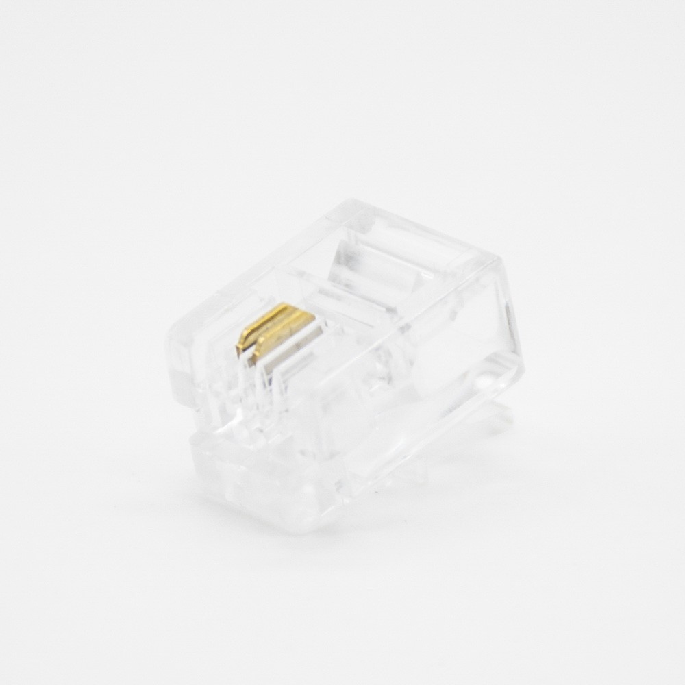 电话水晶头RJ11RJ12用于CAT3电缆4芯非屏蔽插头