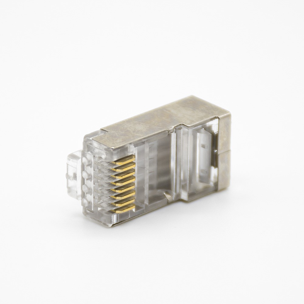 RJ45网络插头带屏蔽直式面板安装8P8C用于Cat5eCat6Cat6aCat7Cat8