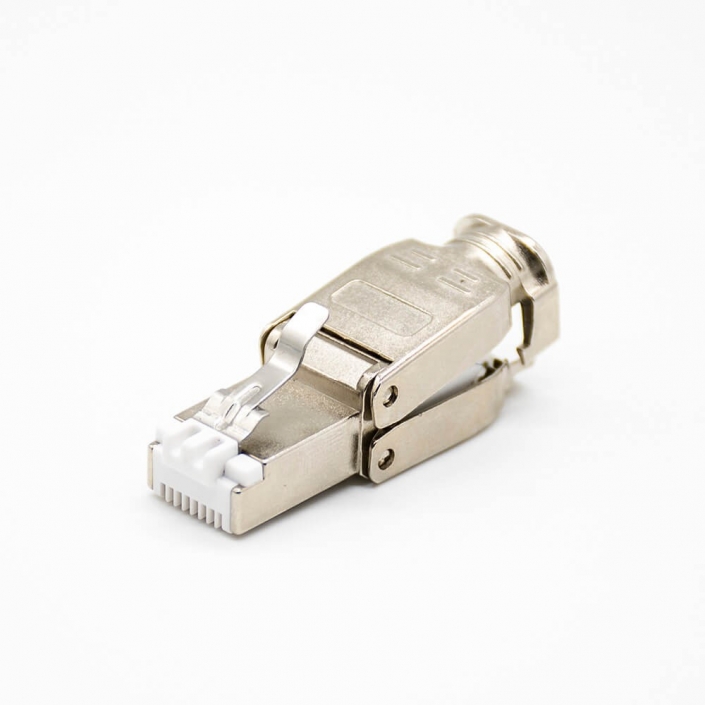 RJ45网络插头免工具插孔直式六类屏蔽水晶插头