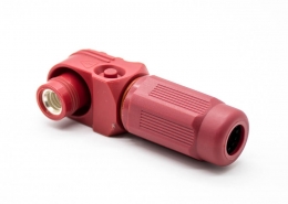 单芯防水连接器400A弯式插头塑料IP67红色14mm接线