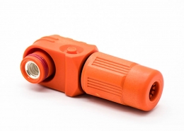 电池储能连接器120A弯式插头IP67单芯接线塑料橙色6mm
