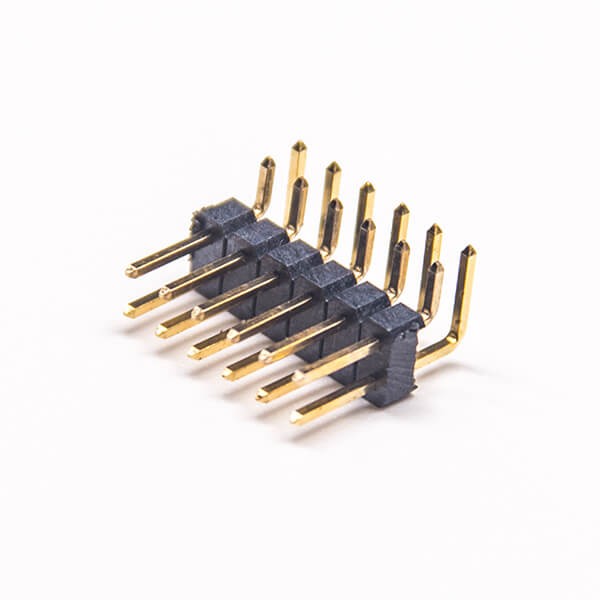弯脚排针双排间距2.54mm插孔2X6pin镀金10pcs