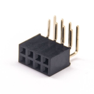 双排针座90度单塑2×4Pin排母2.54mm穿孔10pcs