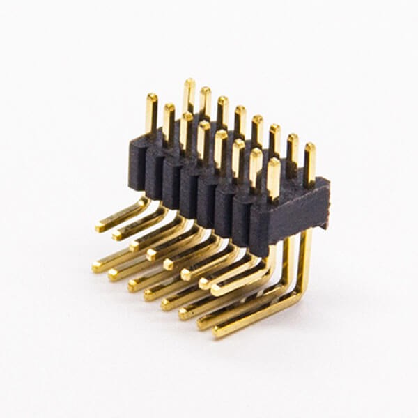 16p排针弯式90度间距1.27mm2×8PIN插孔