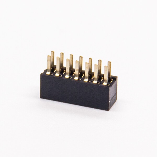 14pin排母连接器1直式180度间距1.27mm穿孔