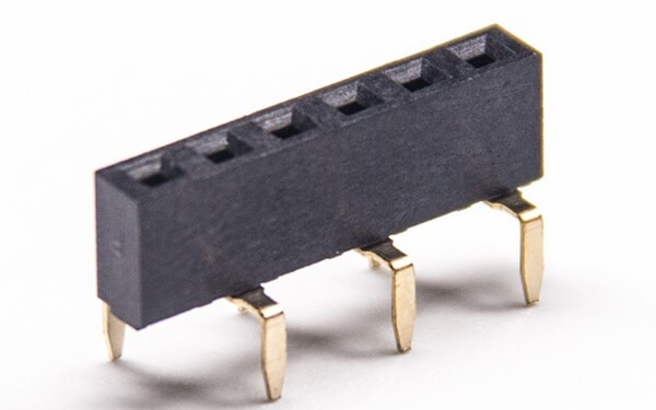 90度排母弯脚单排6孔插PCB板H5.0mm5pcs