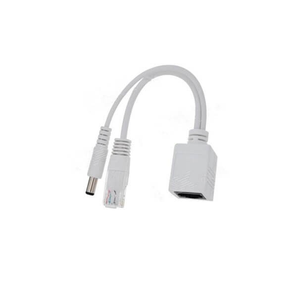 RJ45延长线母转公DC+RJ45公网线供电传输POE分离器供电模块10CM转接线