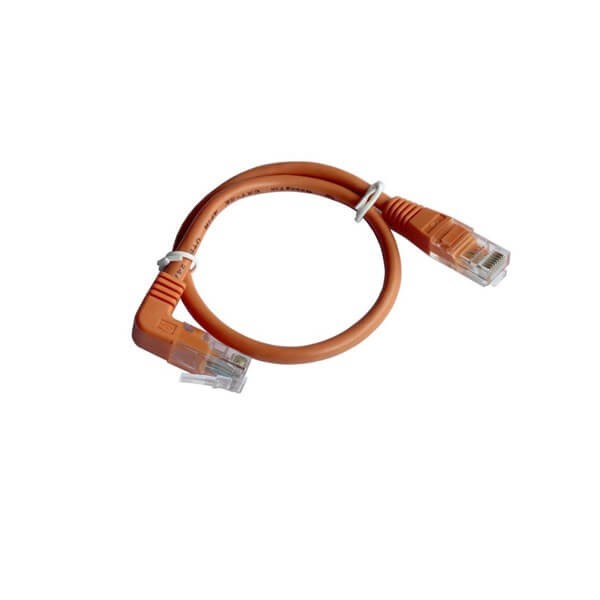 RJ458P8C网线原厂供应90°水晶头连接线网络延长线30CM橘色