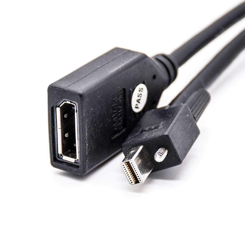 MiniDisplayPort转DP公转母MDP带螺丝转接线0.5米