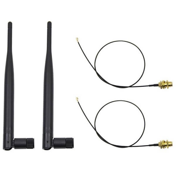 3dBi2.4GHz5.8GHz双频WiFi反极SMA天线接2条U.fl/IPEX线材