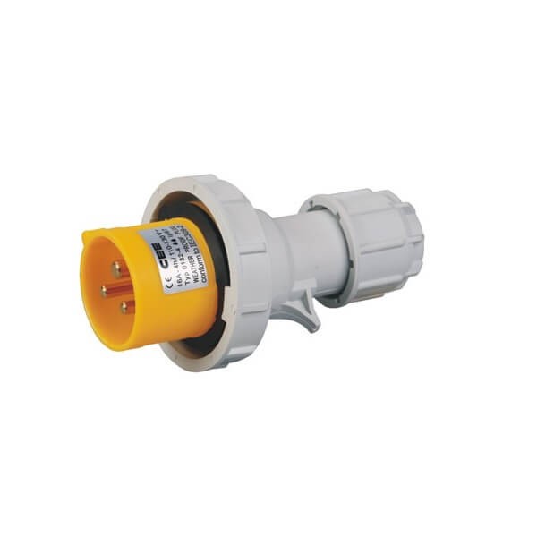 CEE两相IEC16A3芯两相IP44防水工业插头