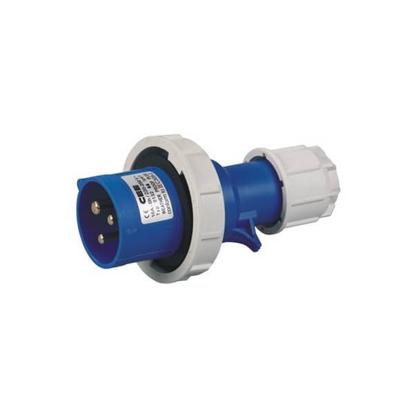 CEE防水蓝色16A3芯两相IP44工业插头