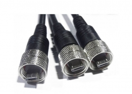 防水公头MicroUSB5芯M12-1.0螺纹防水连接线长1米