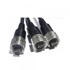 防水公头MicroUSB5芯M12-1.0螺纹防水连接线长1米