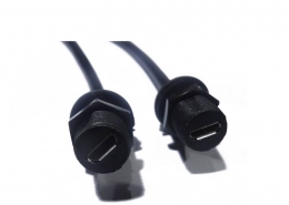 防水USB连接器A型公头转MicroUSB5芯母插座接0.1米线材