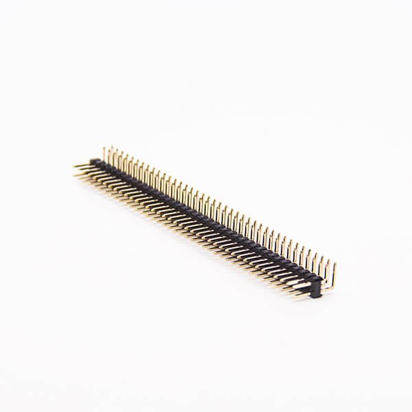 2*40双排排针2.54间距弯式90度插板式单塑连接器