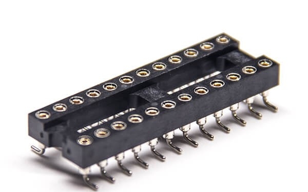 圆孔排针母座双排单塑40针间距2.54mm长7.43mm贴板