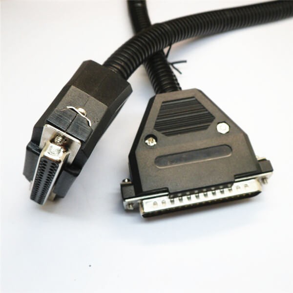 D-SUB37公对母连接线D-SUB串口线黑色连接器28AWG