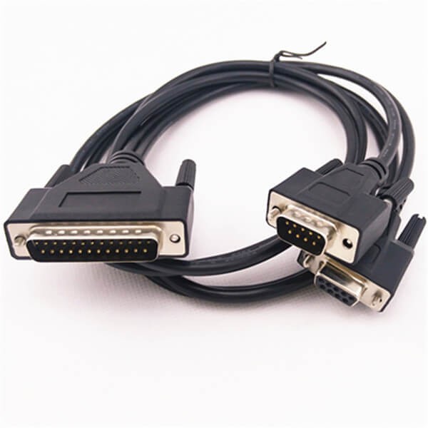 DB25公转母电脑线并口线 DB25公+DB9公 母一分二连接线 DB25公转母电脑线并口线 DB25公+DB9公 母一分二连接线