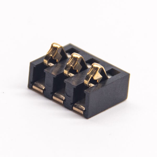 3p弹片式电池连接器PH4.25PCB板贴板安装镀金公插头电池座 3p弹片式电池连接器PH4.25PCB板贴板安装镀金公插头电池座