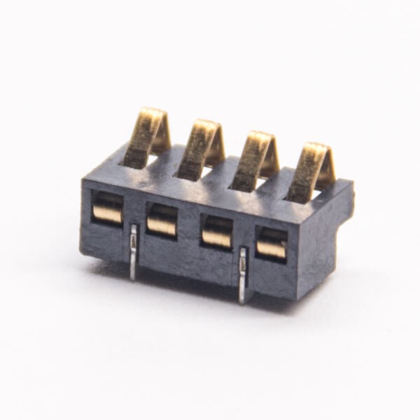 弹片式连接器贴片安装接PCB板4芯PH2.5镀金母电池座