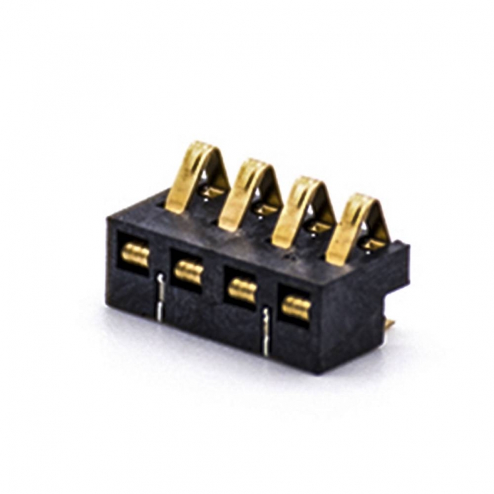 4芯电源连接器2.5PHPCB板安装镀金弹片卧式电池座