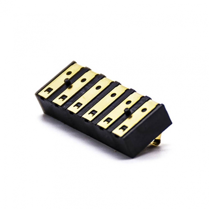 主板电池座6芯PCB板安装4.25PH塑高4.75H镀金弹片