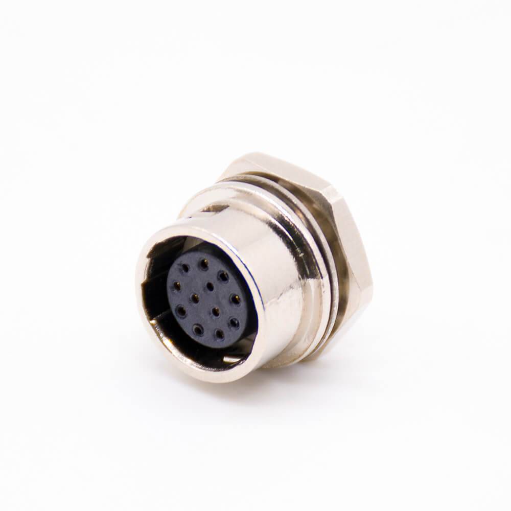 圆形HR10连接器插头12芯孔母插座PCB焊板直式后锁板HR10系列微型推拉自锁连接器
